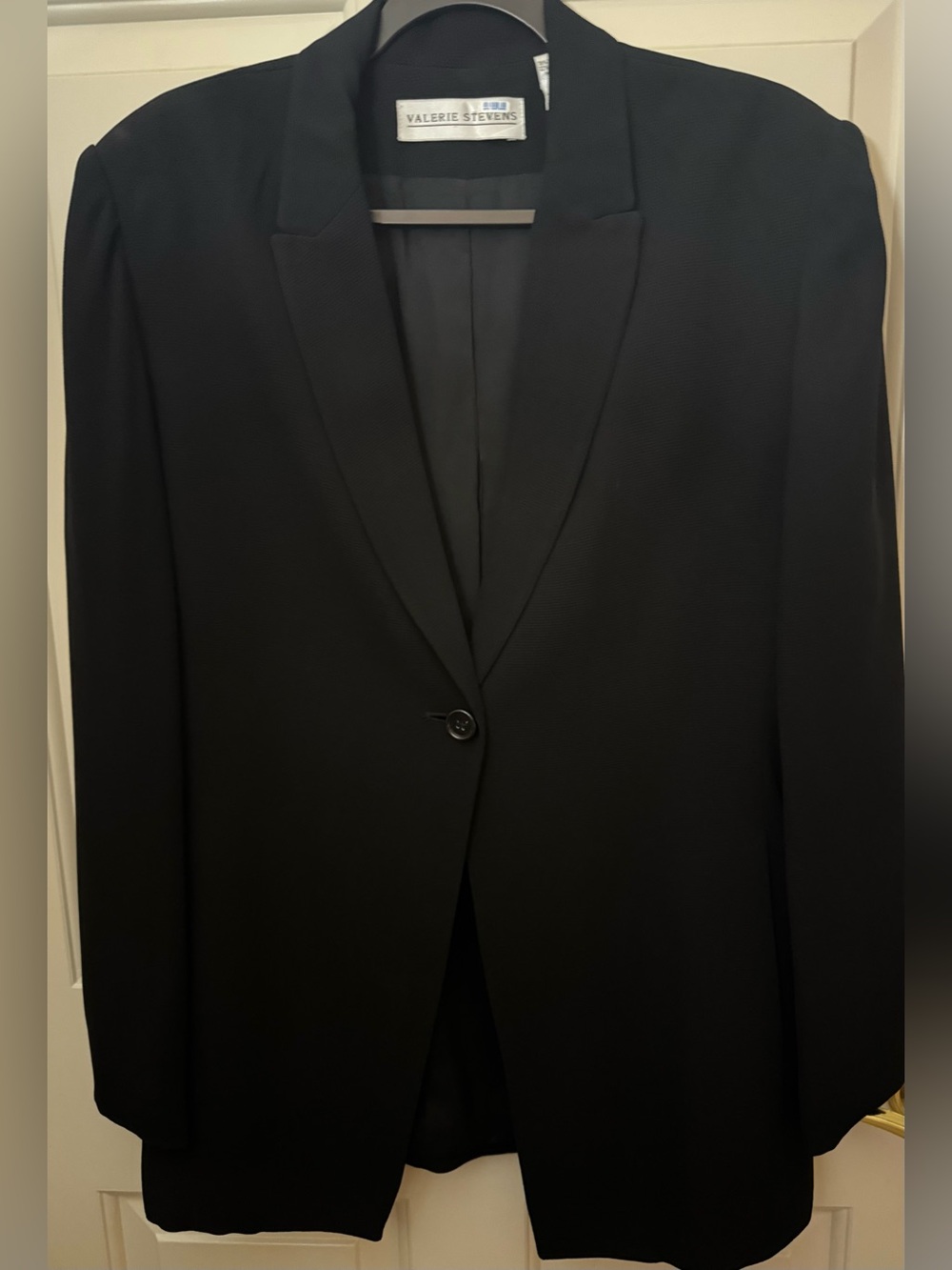 Valerie Stevens Jacket Blazer Black Single-Button Tailored Blazer Size -12 - Picture 11 of 12